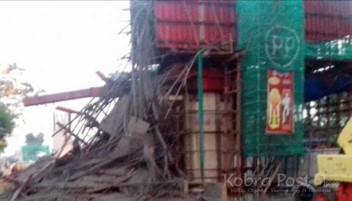 Cor Tiang Penyangga Jalan Sholeh Iskandar Ambruk