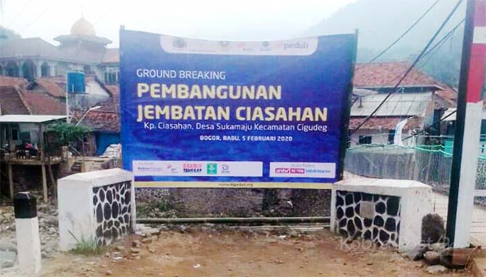 Desa Sukamaju Kembali Menggeliat, Gandeng Bakrie Bangun Jembatan Pembangunan Jembatan Ciasahaan