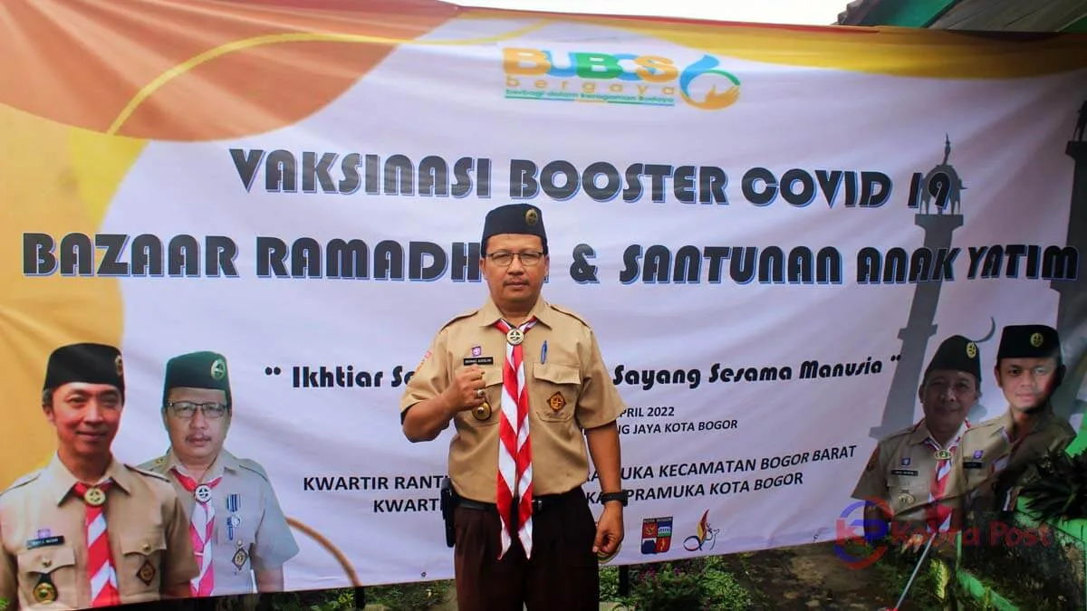 Pramuka Kwarran Bogor Barat Adakan Bazar dan Santunan ketua kwarran bogor barat