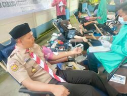 100 Anggota Pramuka dan Masyarakat Serempak Mendonorkan Darahnya