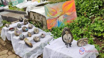 Tohir Penuhi Janjinya Pamerkan 77 Lukisan Batu Wajah Wakil Wali Kota Bogor
