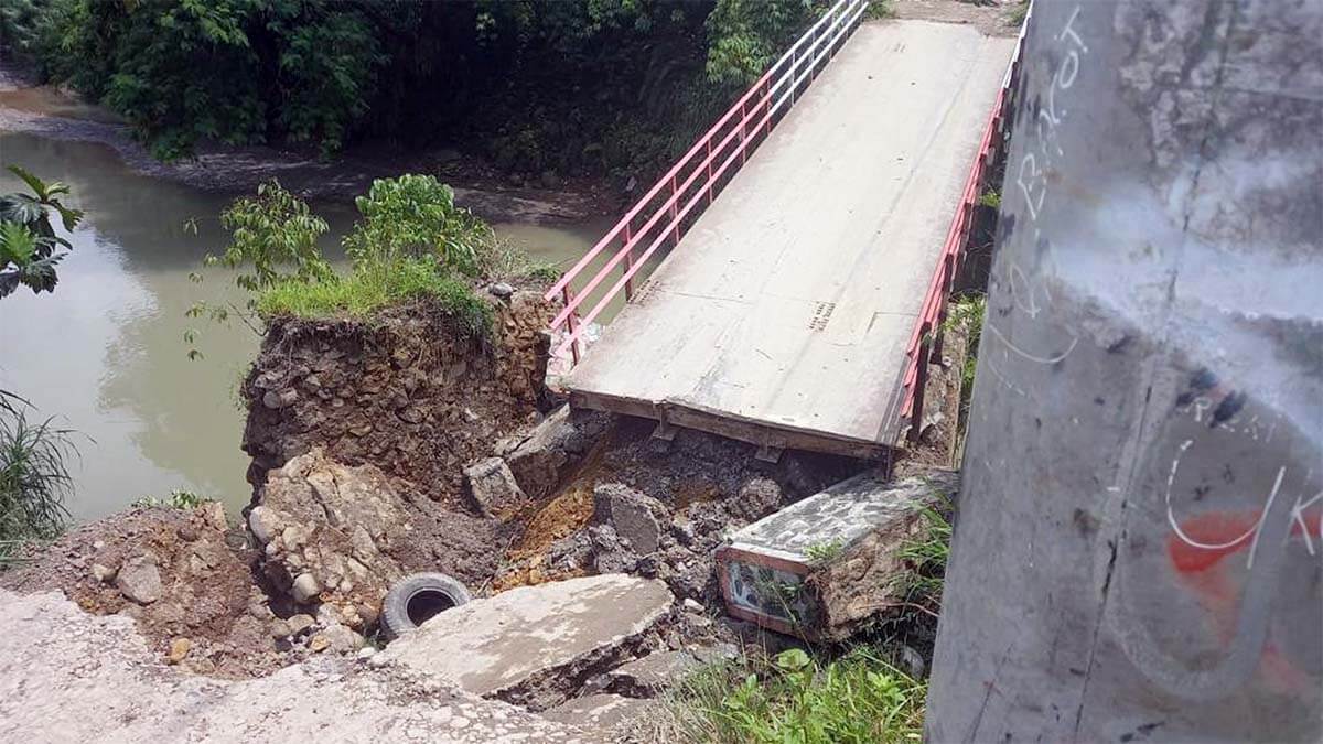 Jembatan Cicadas Roboh, Kapolsek Babakan Madang Beri Imbauan jembatan cicadas