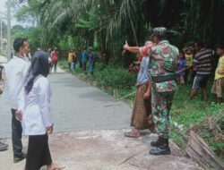 Babinsa Cintamanik Cigudeg Kawal Betonisasi Jalan