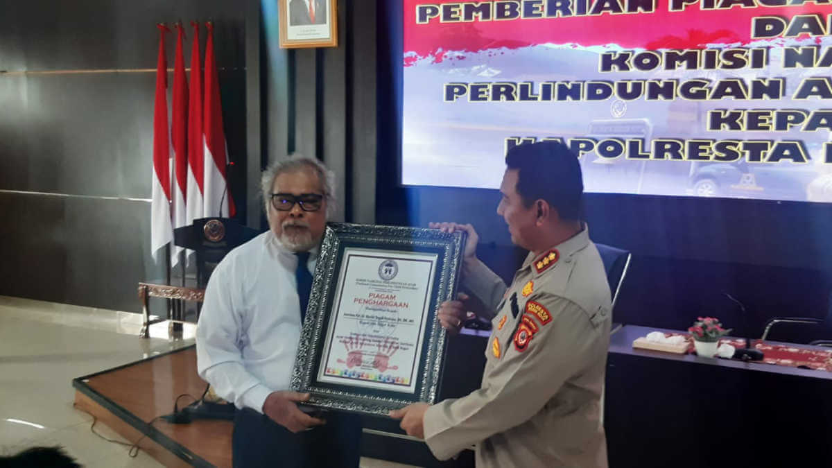Berhasil Cegah Anak Jadi Korban dan Pelaku Kejahatan Polresta Bogor Kota Dapat Penghargaan dari Komnas PA