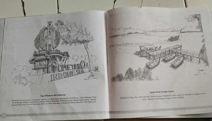 Buku Sketsa yang menggambarkan Sumatra Barat