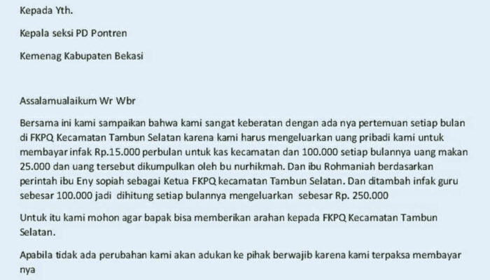 Ketua FKPQ Tambun Selatan Bekasi Diduga Ambil Keuntungan