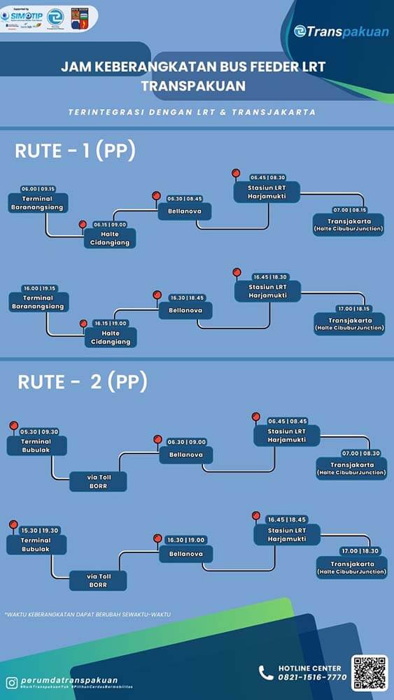 jadwal keberangkatan bus feeder lrt transpakuan