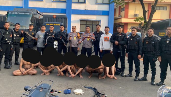 Polres Bogor Amankan 10 Pelaku Gangster di Wilayah Pakansari