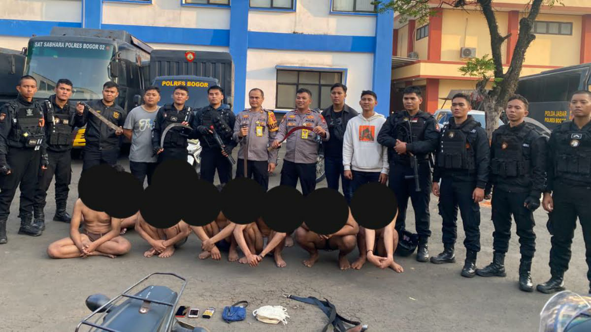 Polres Bogor Amankan 10 Pelaku Gangster di Wilayah Pakansari 1