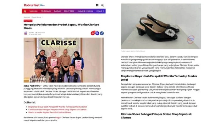 Aktivitas Mendampingi UMKM Clarisse Shoes