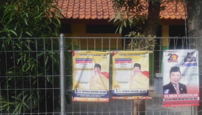 Banyak APK Caleg Dipasang Sembarangan, Kinerja Panwaslu Kecamatan Cikarang Barat Dipertanyakan