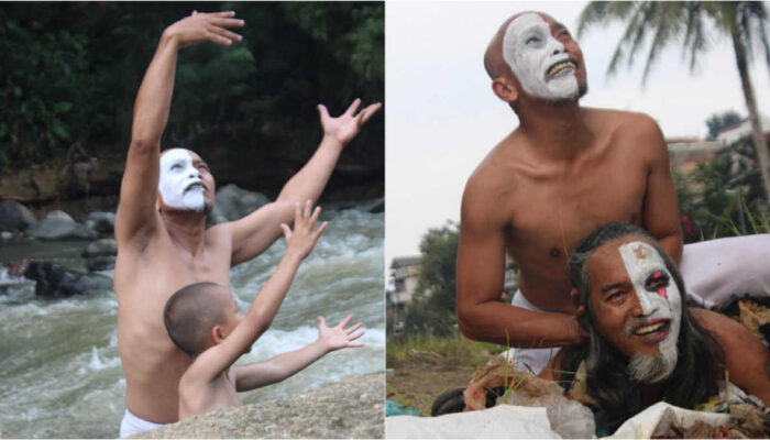 Heboh Pentas Happening Art Susuci Diri dan Bumi di Sungai Ciliwung