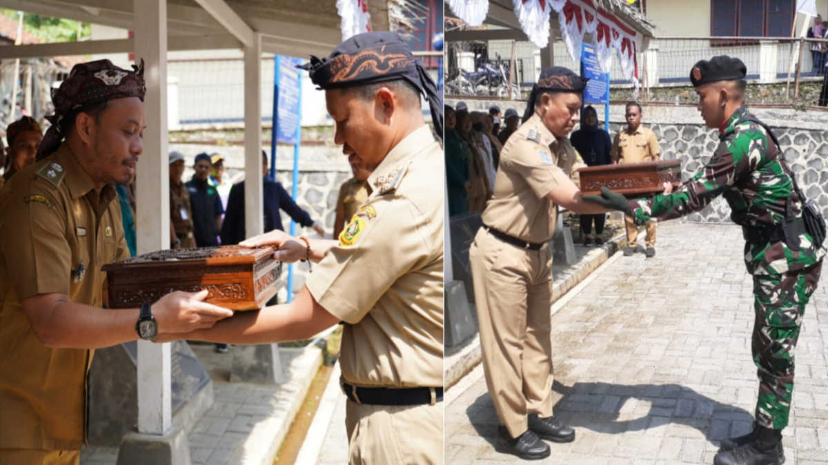 Pj Bupati Bogor Antarkan Bendera Pusaka ke Desa Malasari Nanggung