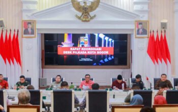 Desk Pilkada Serentak 2024 Dibentuk, Pj Wali Kota Bogor Pimpin Rakor Pembentukan Tim Desk Pilkada Serentak 2024 Pemkot Bogor pada Jumat (6/9).
