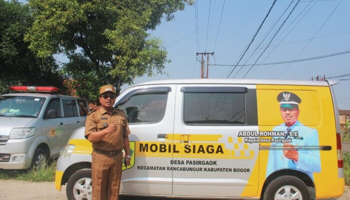 Kades Pasirgaok Luncurkan 1 Unit Mobil Siaga Desa saat Apel Pagi