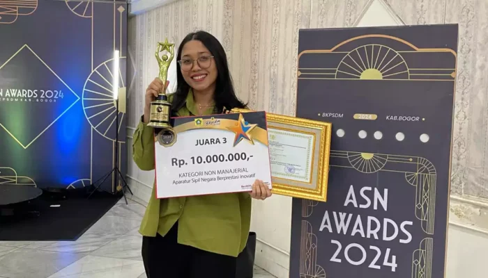 Hore! Dameuli Paska Raih Juara 3 Kategori Non Manajerial pada ASN Award 2024 Kabupaten Bogor