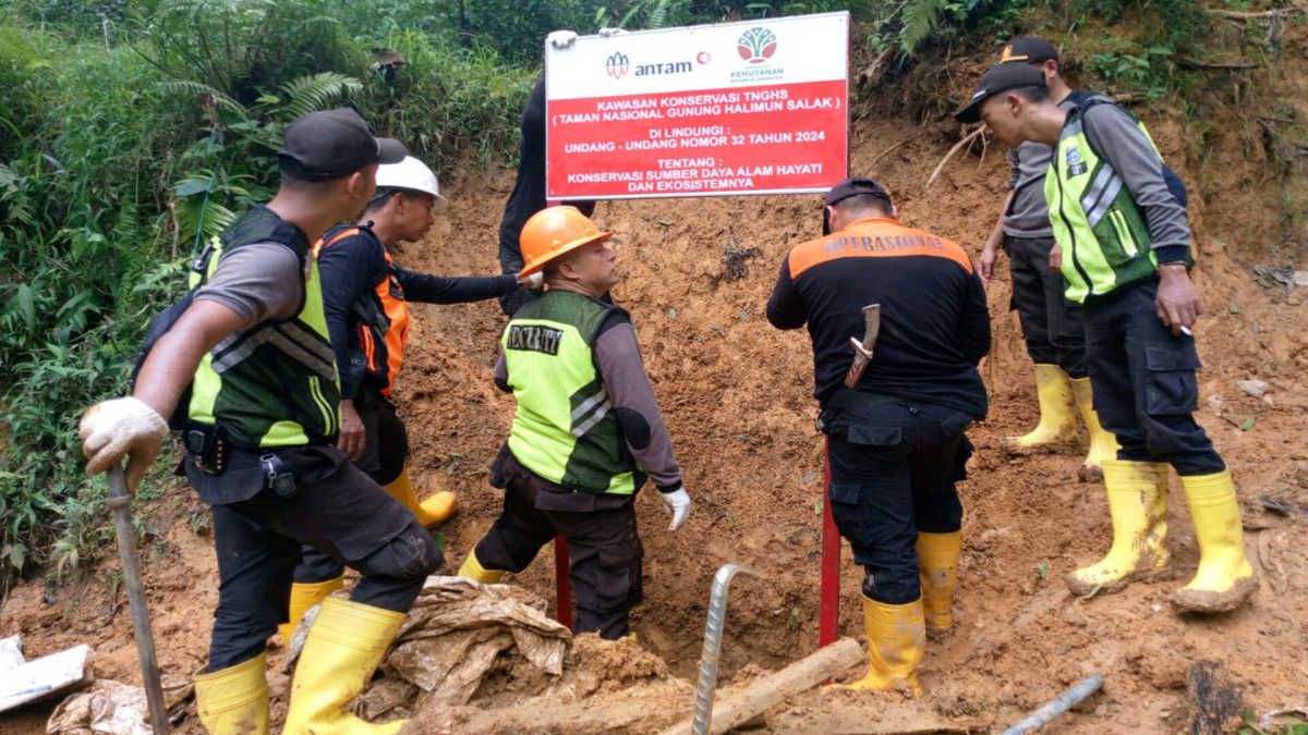 Antam Tutup Lubang PETI di Kawasan Blok Pasir Jawa Desa Bantarkaret Nanggung