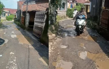 Jalan Penghubung Desa Sukaraja dan Sukatani Rusak Parah