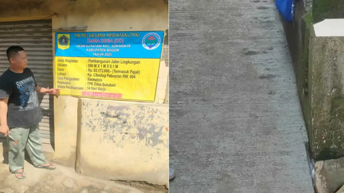 Manfaatkan Dana Desa, Pemdes Sukatani Bangun Jalan Lingkungan