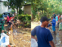 Pemdes Rancabungur Gotong Royong Bersihkan Sampah di Kali Cidepit Wates