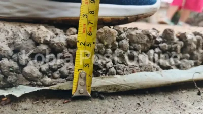 Gunakan Brangkal, Betonisasi Jaling RW 007 Desa Bantarjaya Diduga Terindikasi Korupsi