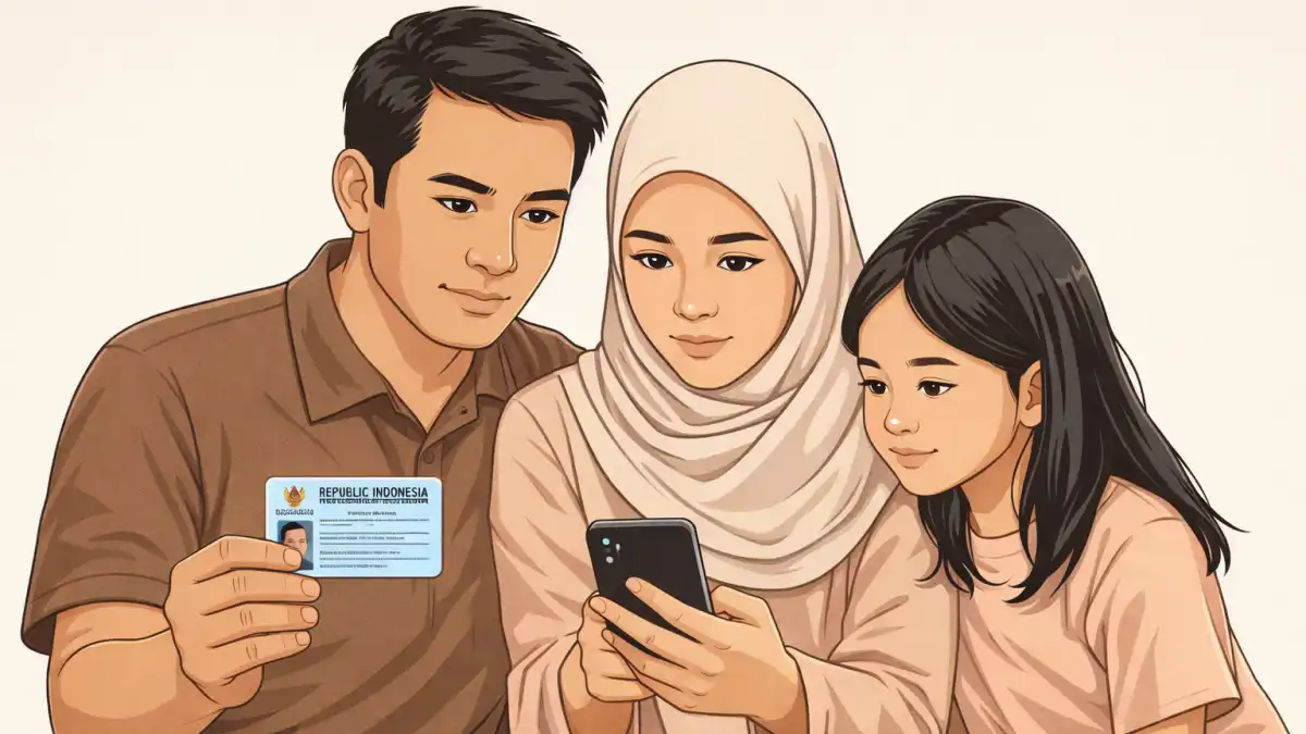 Wajib Tahu! Ini Syarat dan Kriteria Resmi Penerima Bantuan Sosial Ilustrasi keluarga Indonesia memeriksa syarat dan kriteria penerima bantuan sosial pemerintah