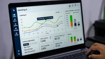 Dashboard digital marketing berbasis AI untuk UMKM membantu analisis data pelanggan 2026