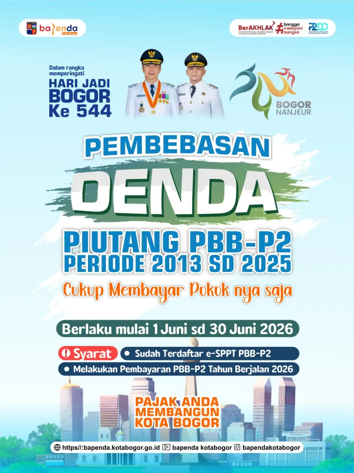 PEMBEBASAN DENDA PBB-P2 KOTA BOGOR 2026