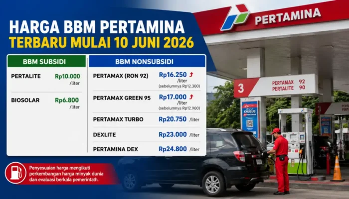 Harga Pertamax Naik Hampir Rp4.000 per Liter, Simak Daftar Lengkap BBM Pertamina Terbaru Mulai 10 Juni 2026