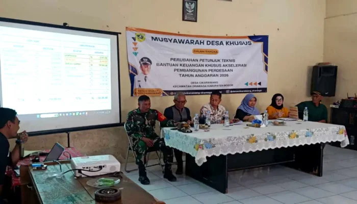 Bahas Bantuan Keuangan Rp 1,5 Miliar dari Pemkab Bogor, Desa Cikarawang Gelar Musdesus Bahas Bantuan Keuangan Rp 1,5 Miliar dari Pemkab Bogor, Desa Cikarawang Gelar Musdesus