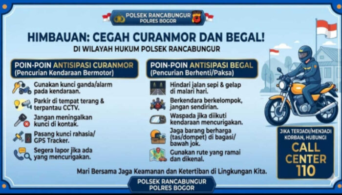 Kapolsek Rancabungur Imbau Warga Waspada Curanmor dan Begal, Berikut Langkah Pencegahannya