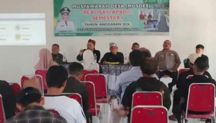 Musdes Desa Sukawening Bahas Realisasi APBDes 2026, Meski Dana Desa Berkurang Infrastruktur Tetap Dibangun