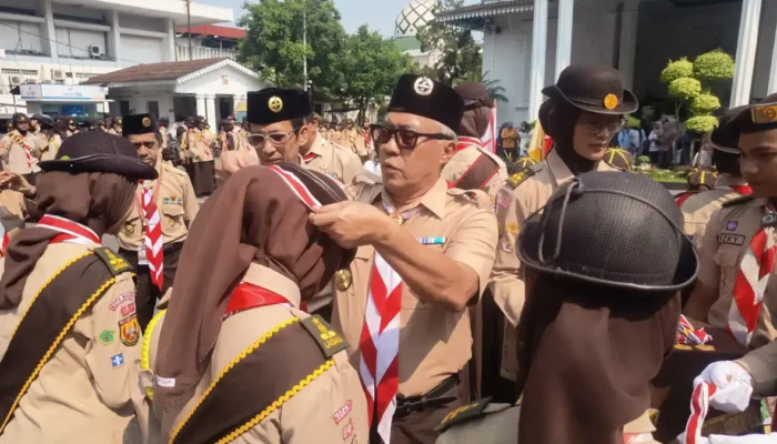 941 Pramuka Garuda Kota Bogor Resmi Dikukuhkan, Ini Pesan Ketua Kwarcab 941 Pramuka Garuda Kota Bogor mengikuti upacara pengukuhan di Plaza Balaikota Bogor pada 5 Juli 2026.