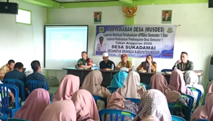 Musdes APBDes Desa Sukadamai Bogor Sepakati Laporan Realisasi Dana Desa Semester I 2026
