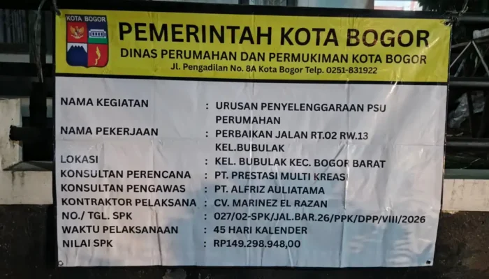 2 Paket Jalan, Dua Perusahaan, Satu Pelaksana: Ketebalan Aspal Griya Melati Bubulak Dipertanyakan Proyek jalan Griya Melati Bubulak Kota Bogor