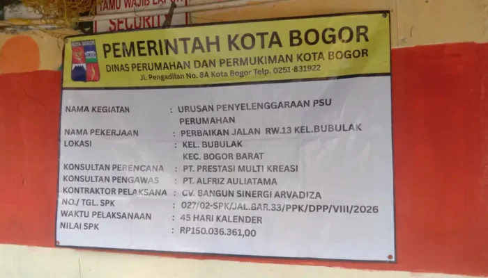 2 Paket Jalan, Dua Perusahaan, Satu Pelaksana: Ketebalan Aspal Griya Melati Bubulak Dipertanyakan Proyek jalan Griya Melati Bubulak Kota Bogor